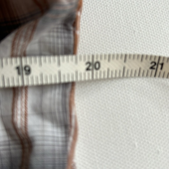 Harley Davidson Short Sleeve Brown Plaid Snap Button Down Blouse - Picture 3 of 9